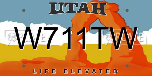 W711TW Utah License Plate
