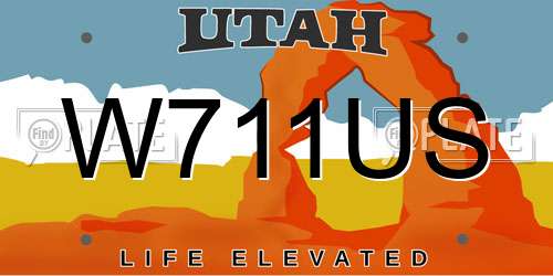W711US Utah License Plate
