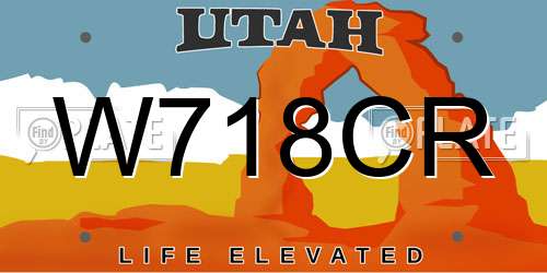 W718CR Utah License Plate
