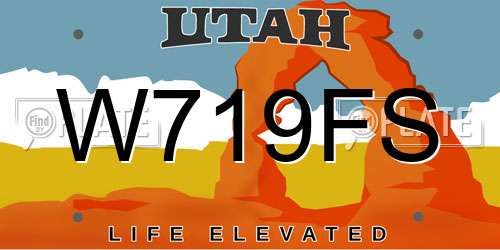 W719FS Utah License Plate