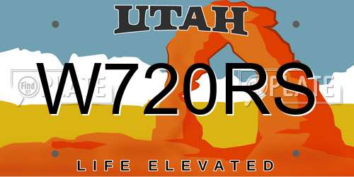 W720RS Utah License Plate