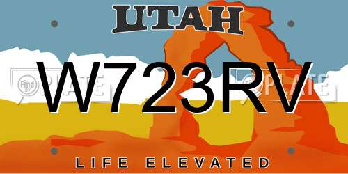 W723RV Utah License Plate