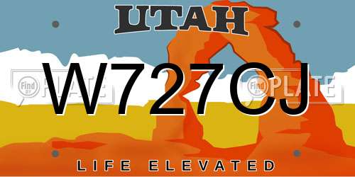 W727CJ Utah License Plate
