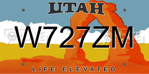 W727ZM Utah License Plate