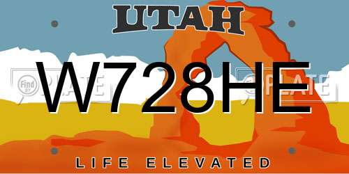 W728HE Utah License Plate