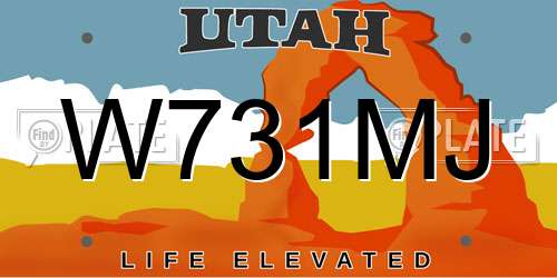 W731MJ Utah License Plate