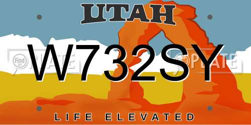 W732SY Utah License Plate