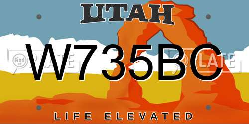 W735BC Utah License Plate