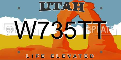 W735TT Utah License Plate