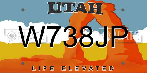 W738JP Utah License Plate