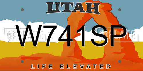 W741SP Utah License Plate