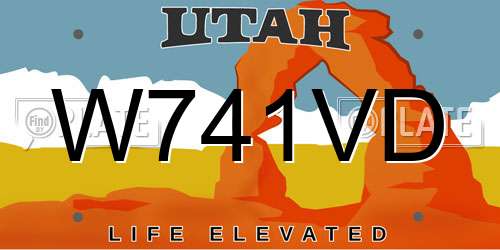 W741VD Utah License Plate