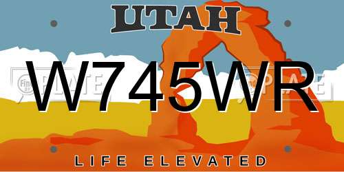 W745WR Utah License Plate