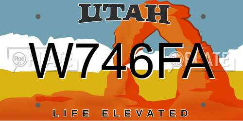 W746FA Utah License Plate