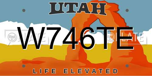 W746TE Utah License Plate