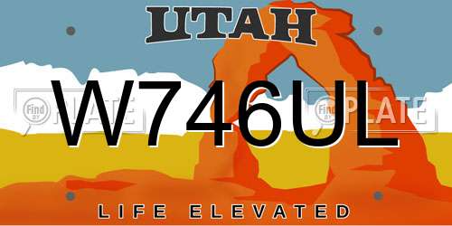 W746UL Utah License Plate