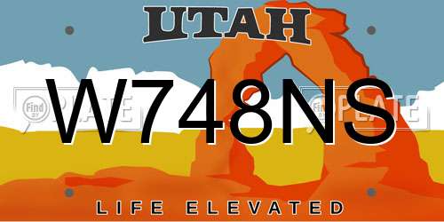 W748NS Utah License Plate