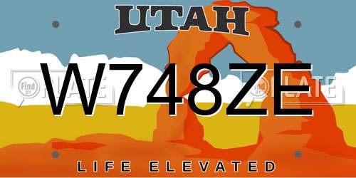 W748ZE Utah License Plate