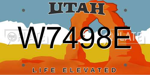 W7498E Utah License Plate