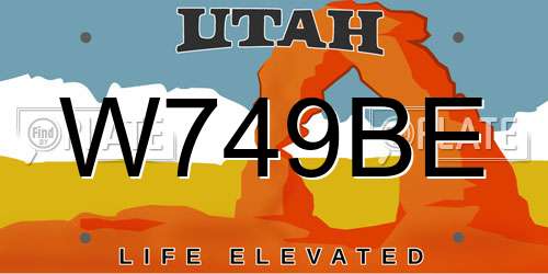 W749BE Utah License Plate