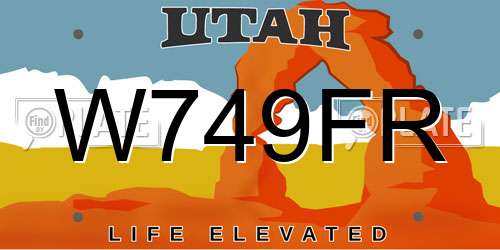W749FR Utah License Plate