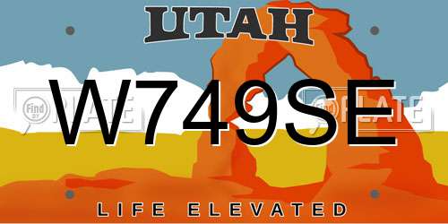 W749SE Utah License Plate