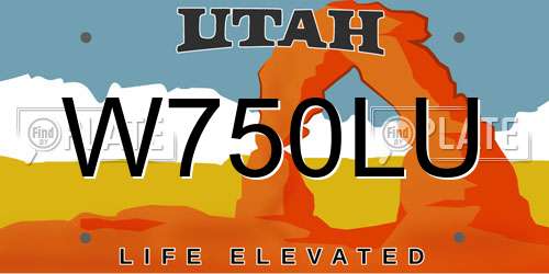 W750LU Utah License Plate