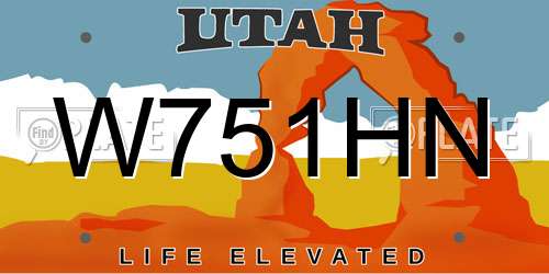 W751HN Utah License Plate