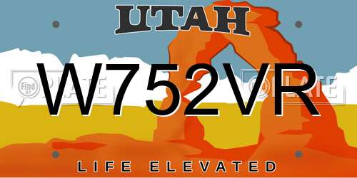 W752VR Utah License Plate