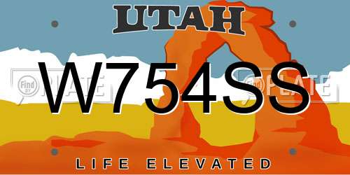 W754SS Utah License Plate