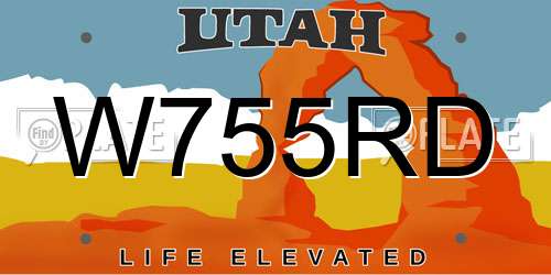 W755RD Utah License Plate