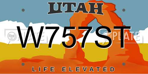 W757ST Utah License Plate