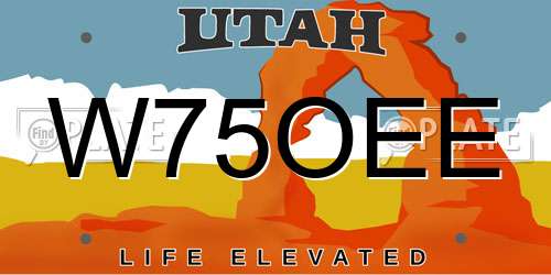 W75OEE Utah License Plate