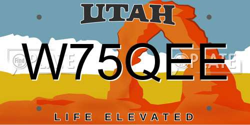 W75QEE Utah License Plate