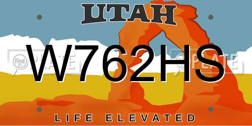W762HS Utah License Plate