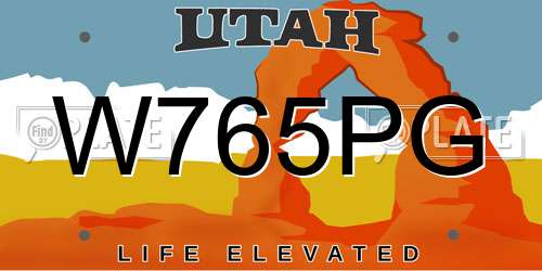 W765PG Utah License Plate