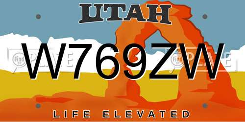W769ZW Utah License Plate