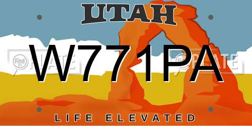 W771PA Utah License Plate