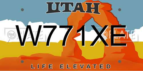 W771XE Utah License Plate