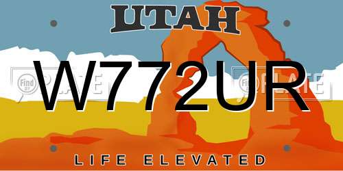 W772UR Utah License Plate