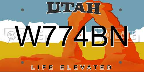 W774BN Utah License Plate