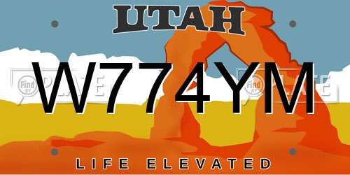 W774YM Utah License Plate