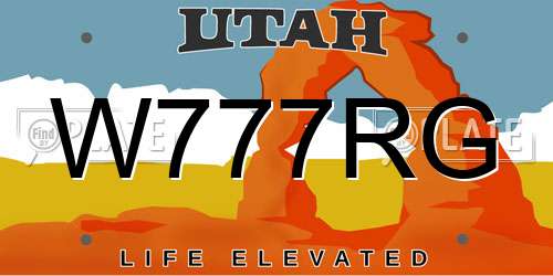 W777RG Utah License Plate