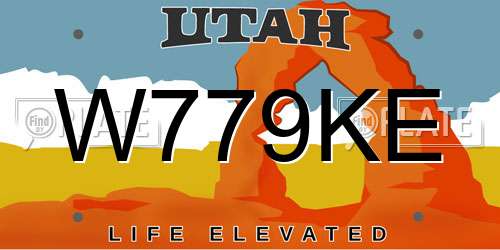 W779KE Utah License Plate