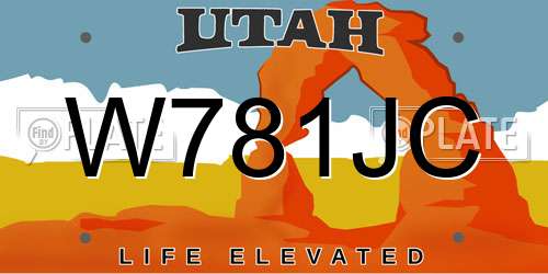 W781JC Utah License Plate