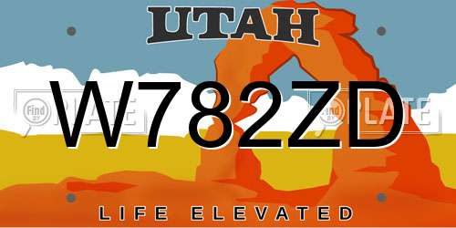 W782ZD Utah License Plate