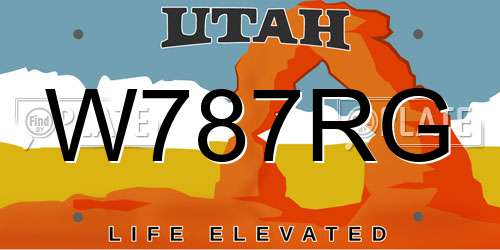 W787RG Utah License Plate