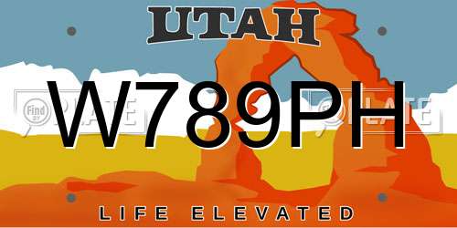 W789PH Utah License Plate
