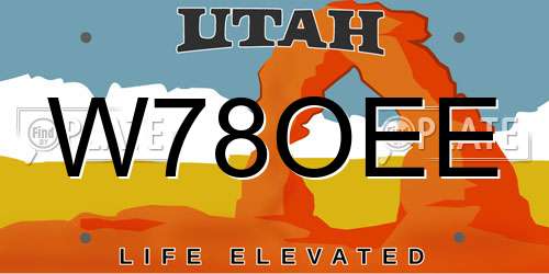 W78OEE Utah License Plate