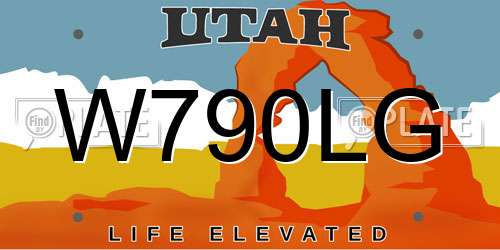W790LG Utah License Plate